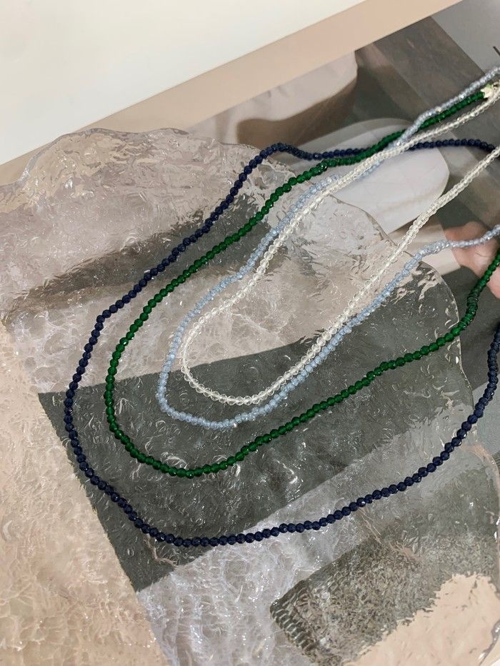 씨샵인더룸 / (신상 무료배송)로마 실버92.5 컬러 비즈 목걸이 4color