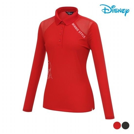 디즈니 골프 어깨 시스루 카라 티셔츠 DM1LTS020