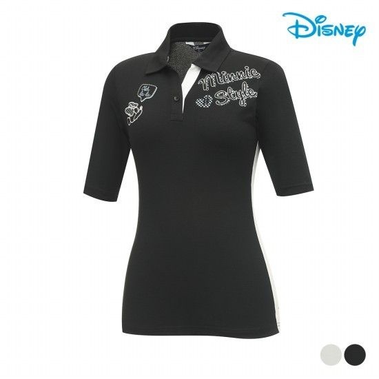 디즈니 골프 여성 브이넥 카라 반팔 티셔츠 DM1LTS006