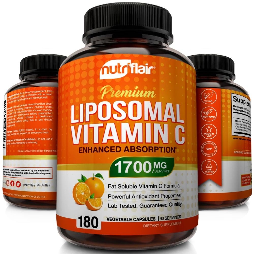 [해외] 뉴트리플레어 리포좀 비타민C 1700mg 180캡슐 리포조말 리포솜 비타민씨