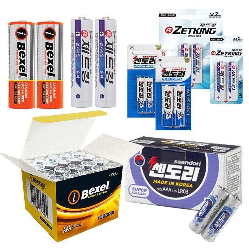 벡셀/K-CELL/제트킹/쎈도리 알카라인 건전지 (AA/AAA) 20ea/24ea/40ea