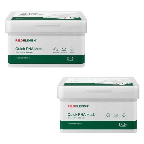 닥터지 레드 블레미쉬 퀵 PHA 마스크 30매 x 2 마스크팩 매끈 촉촉 보습 수분 진정 간편한 스킨케어 화장품 선물