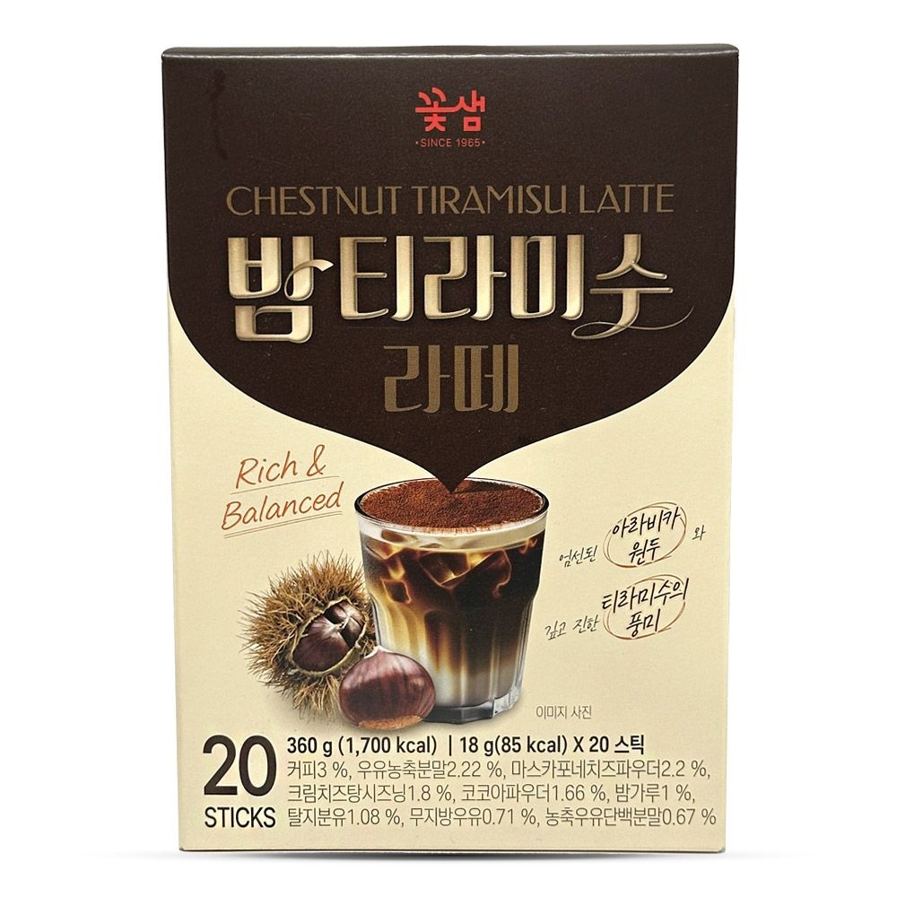 꽃샘식품 꽃샘 밤 티라미수 라떼 커피 믹스 20T 스틱