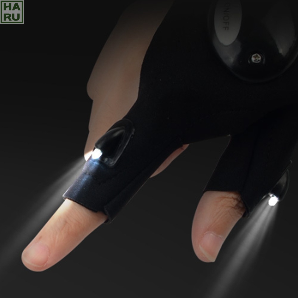 생활방수 작업 장갑 야간 LED 후레쉬 장갑 낚시 등산 랜턴 밴드형 장갑 편리한손전등 야외용품 야간낚시