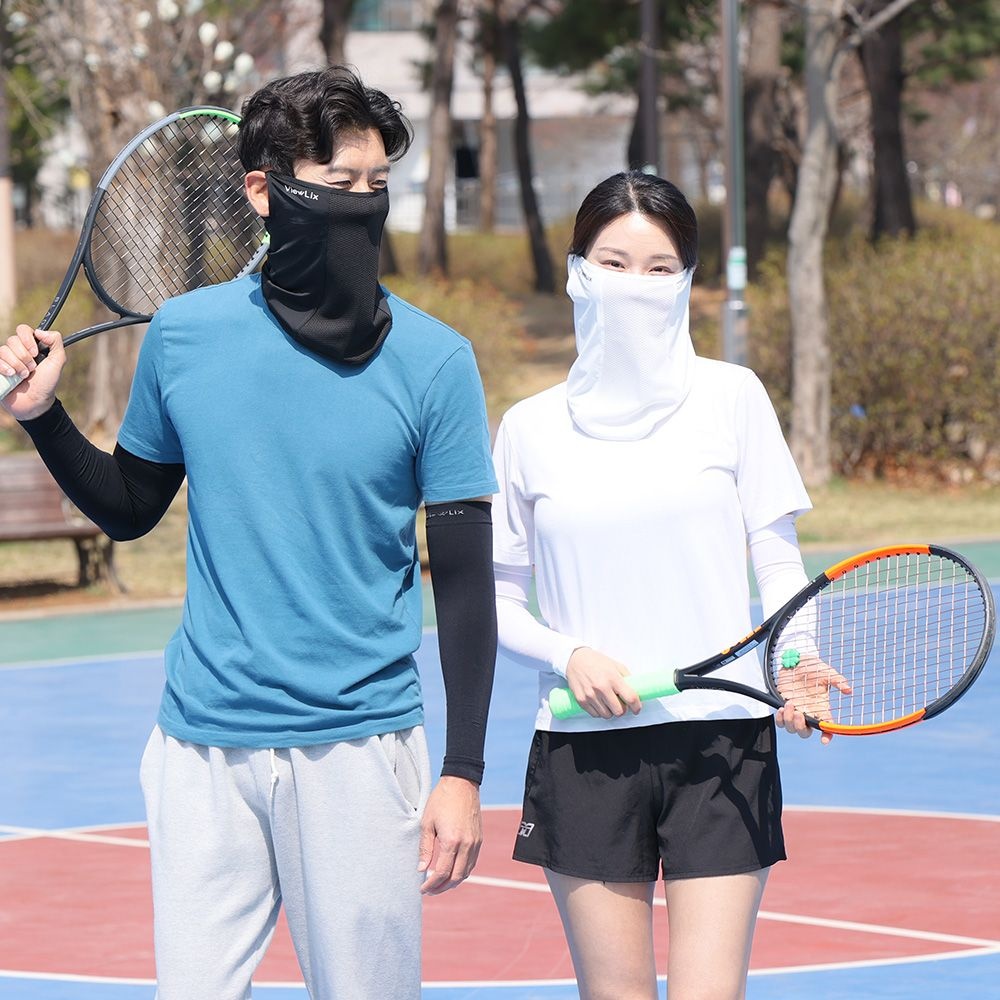 일월GML 일월 뷰릭스 자외선차단마스크 골프마스크 얼굴햇빛가리개 등산 러닝마스크 4ea + 팔토시 2set