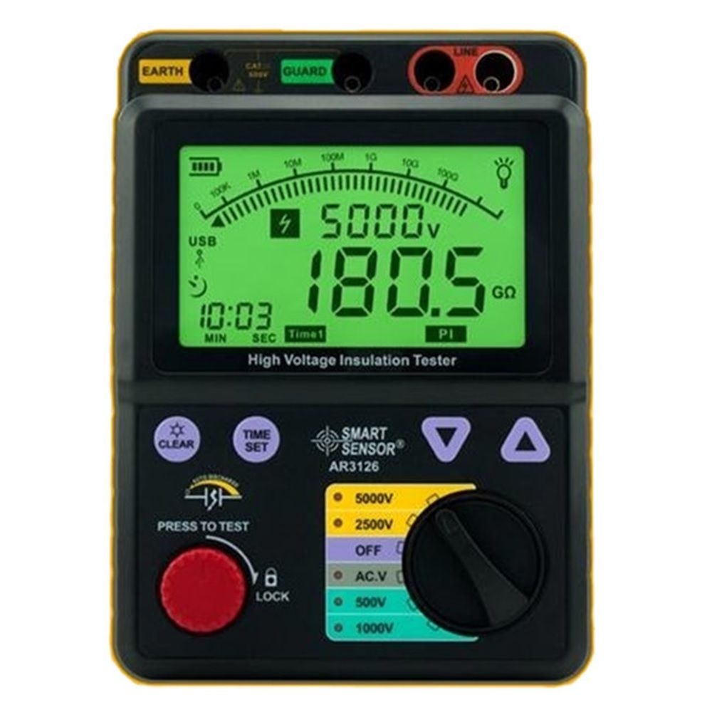 대동상사 고전압 절연저항계 AR-3126 500V~5000V USB 데이터관리 0.0MG옴~1000기가옴 전기시스템  송전유지보수 기계 변압