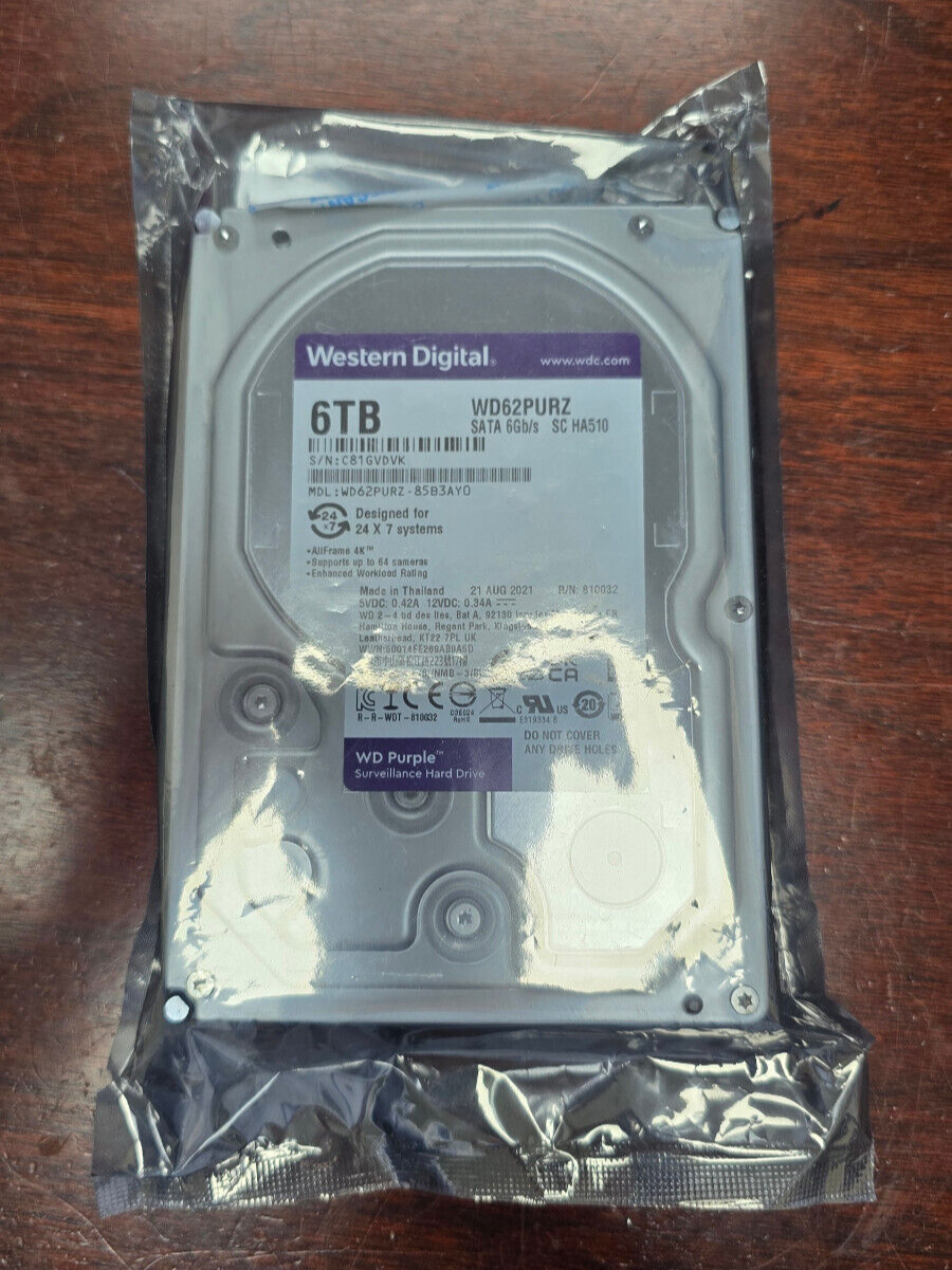 웨스턴 디지털 WD 퍼플색 WD62PURZ 6TB 5640 RPM 128MB SATA 6.0Gb/s 3.5 하드