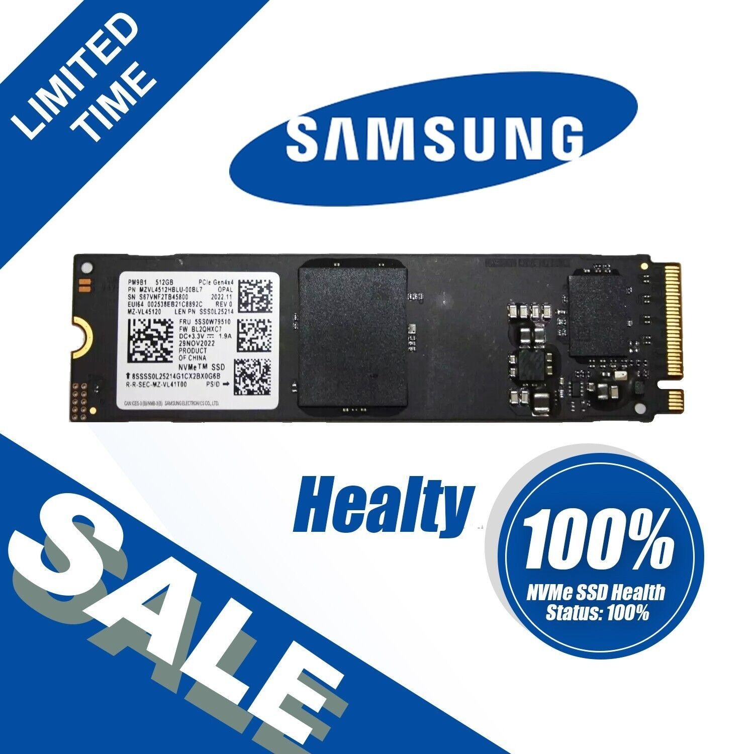 삼성 SAMSUNG [세금포함] [정품] 512GB SSD 솔리드 스테이트 드라이브[세금포함] 2280 M.2 NVMe Gen 4x4 PM9B1 80mm MZ-VL45120 - New P