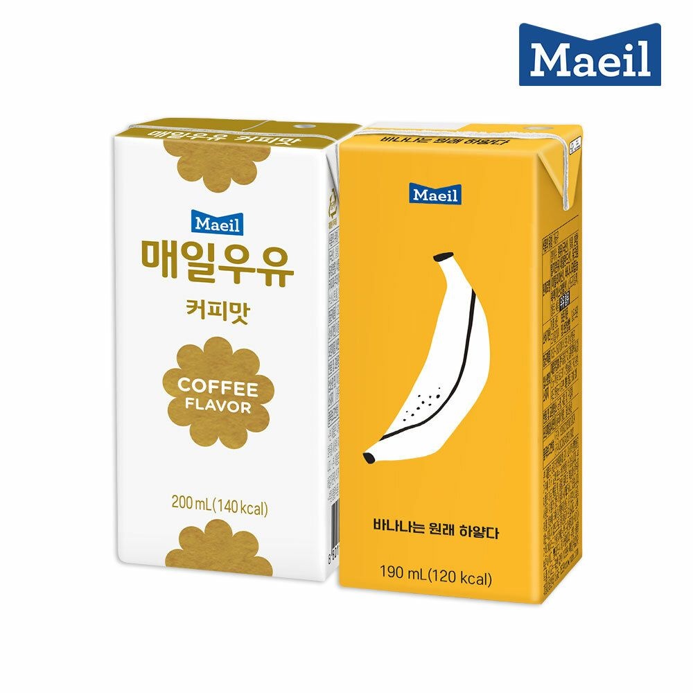 (현대Hmall) 매일 멸균우유 혼합 커피 200ml 24팩+바나나는 원래 하얗다 190ml 24팩
