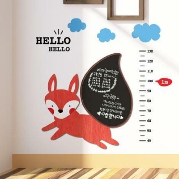 (현대Hmall) 아트박스/디자인베이 [우드스티커] 북유럽캐릭터- 여우 칠판 키재기