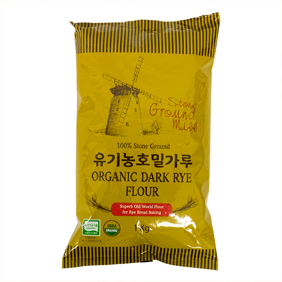 맷돌로만 분쇄 도정하여 전분 손상이 적은 유기농 호밀가루 1kg
