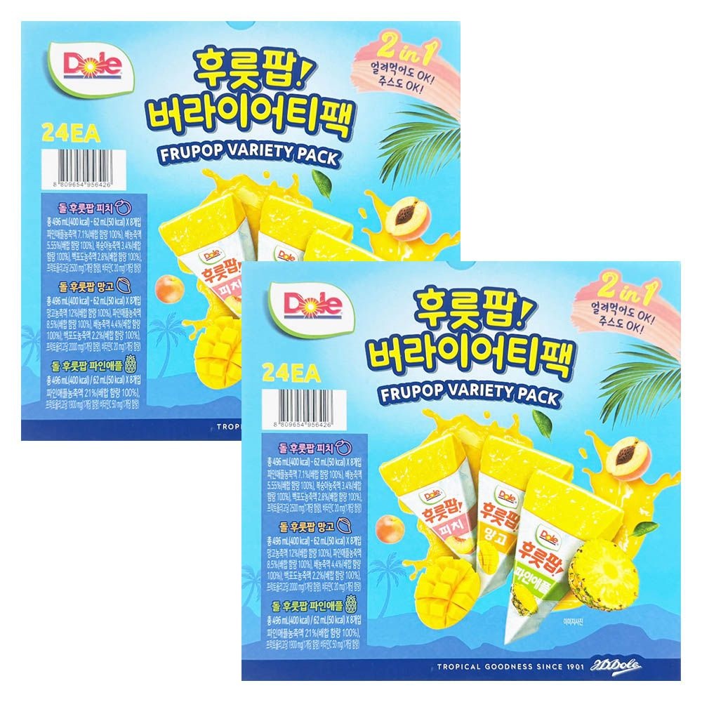 Dole 후룻팝 버라이어티팩 62ml x 24개 x 2박스