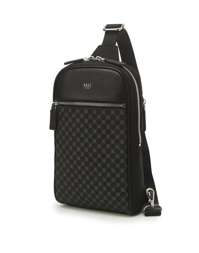 [롯데백화점] 닥스 ACC [인천터미널점][LOUIS BRIDGE]블랙 패턴배색 가죽 웨이스트백 DBBA1E607 LE1206619360