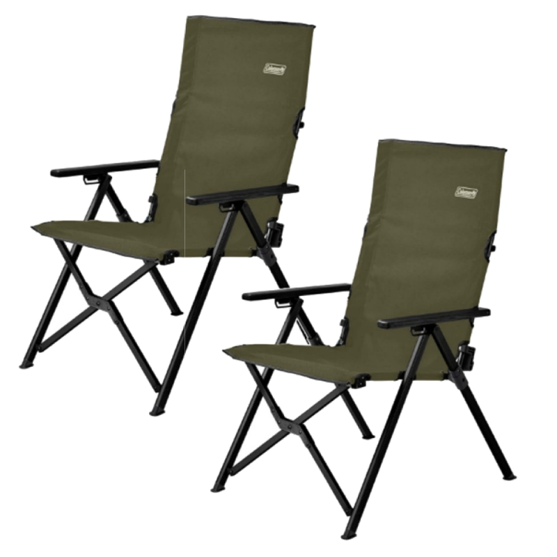 [해외] 콜맨 3단계 리클라이닝 체어 2개세트 레이체어 올리브 2000033808