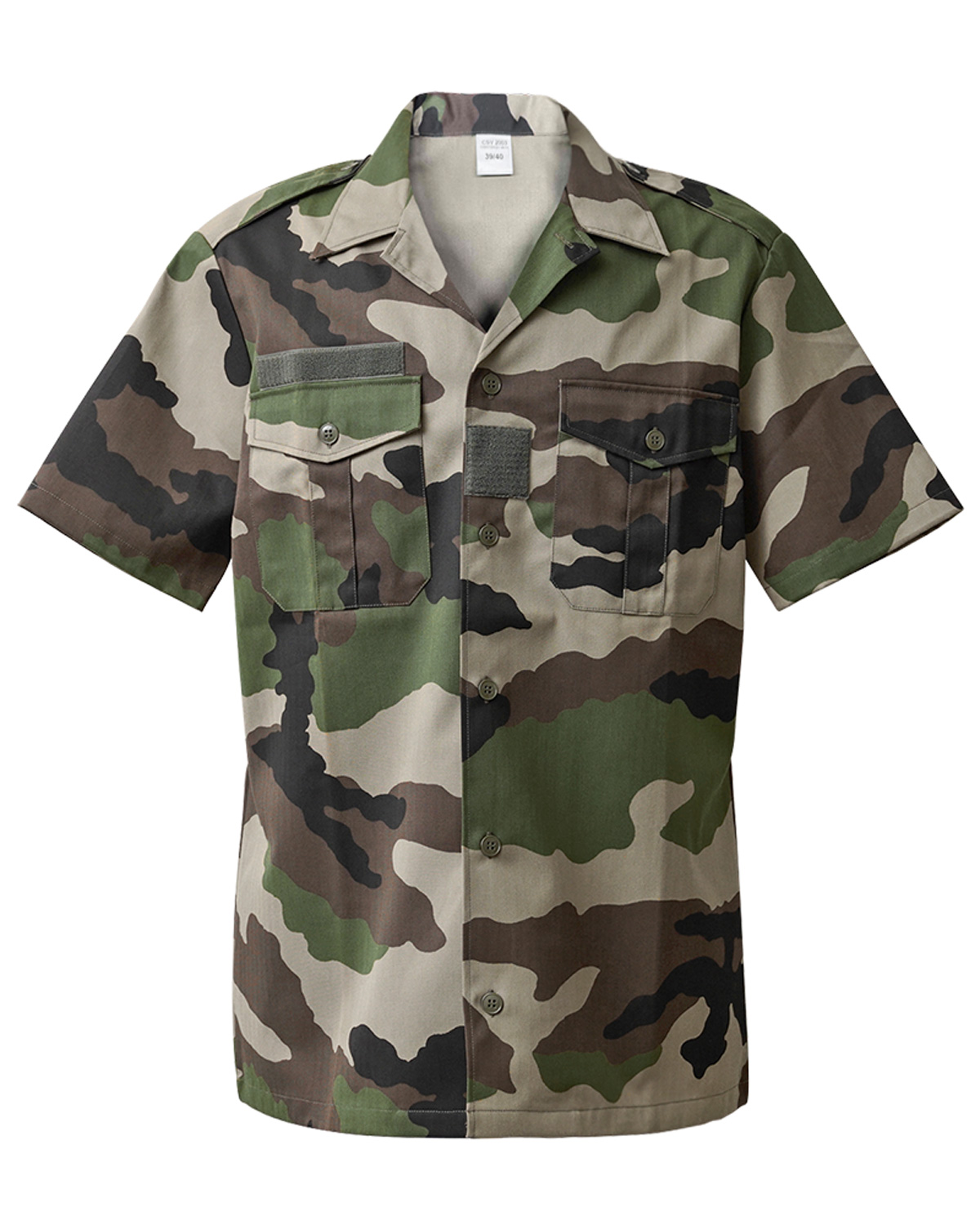 상세페이지 참조 [해외] 실물 새것 데드 스톡 프랑스군 헤링본트윌(HBT) 채드셔츠 CCE 카모 반소매 밀리터리 사파리