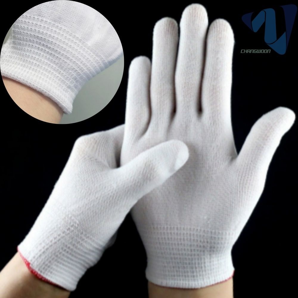 작업용 주방 고무장갑 습함 방지 얇은 속장갑 화이트