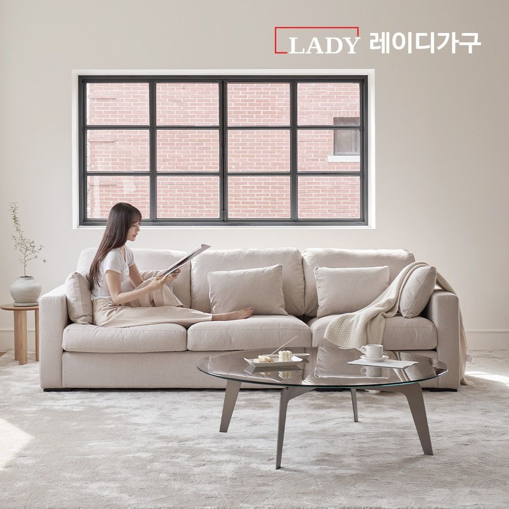 레이디가구 소노 프리미엄 거위털 패브릭 모듈 소파 4인용