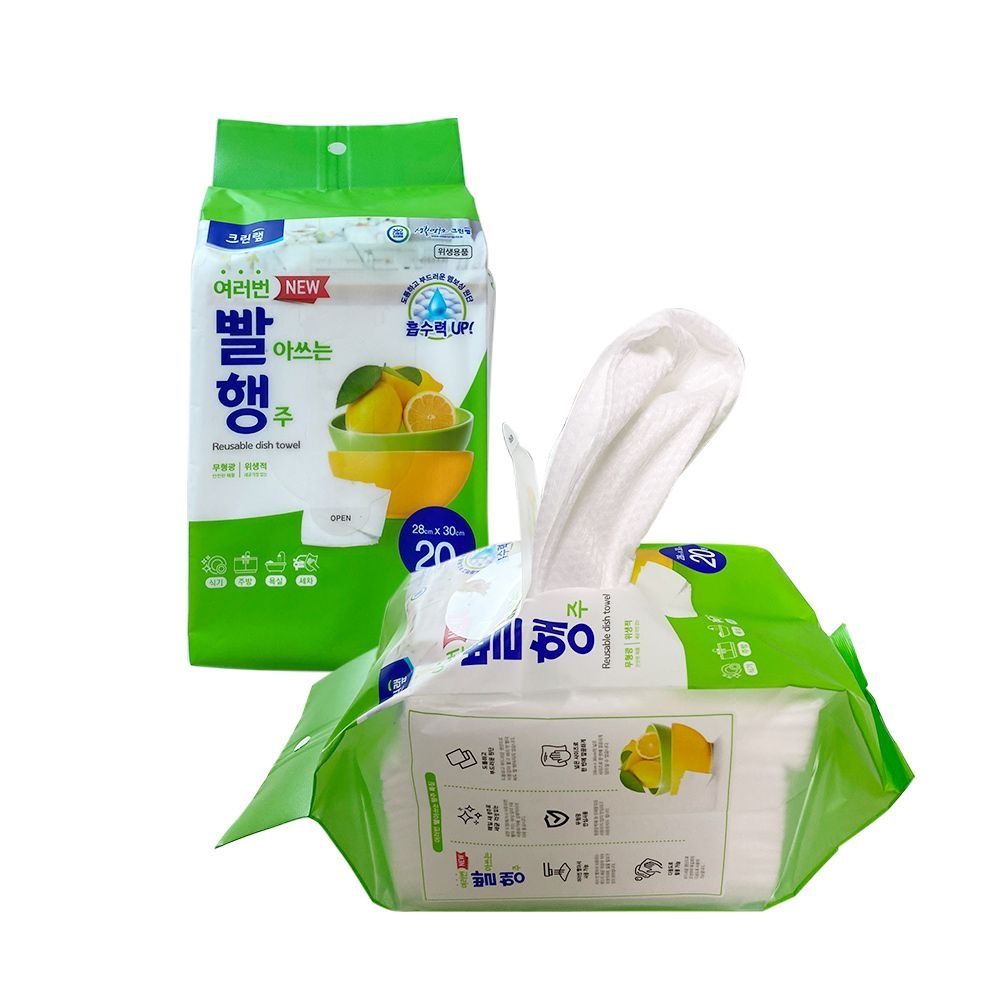[오늘출발] 크린랲 여러번 빨아쓰는 행주 20매 무형광 주방행주