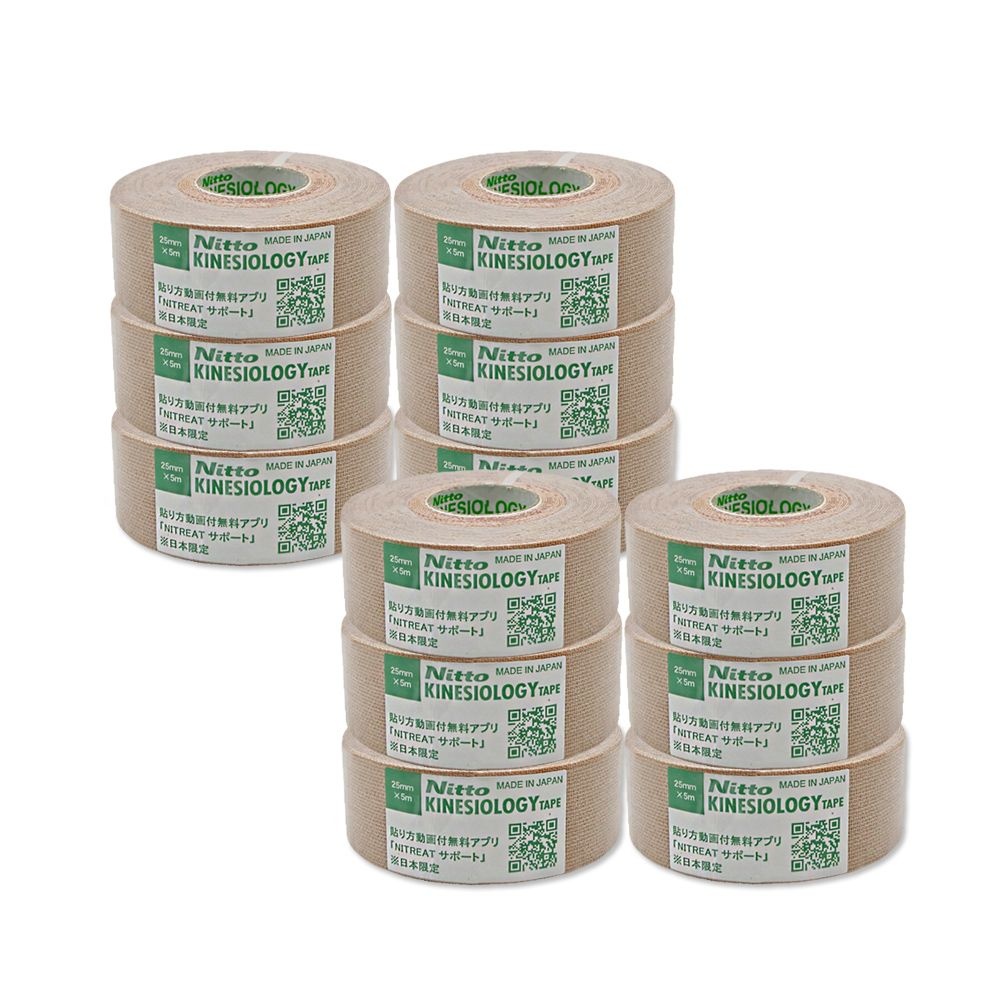 닛또 키네시올로지 테이프 2.5cm x 5cm 12롤  니또 스포츠테이핑 근육테이프 축구테이핑 탄력반창고