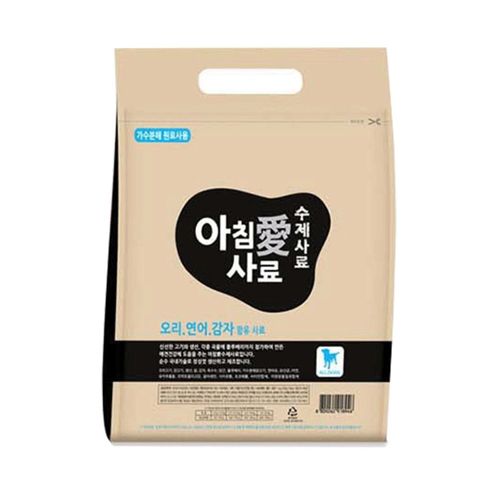 [오늘출발] 아침애사료 국내산 수제사료 오리 연어 감자 3kg