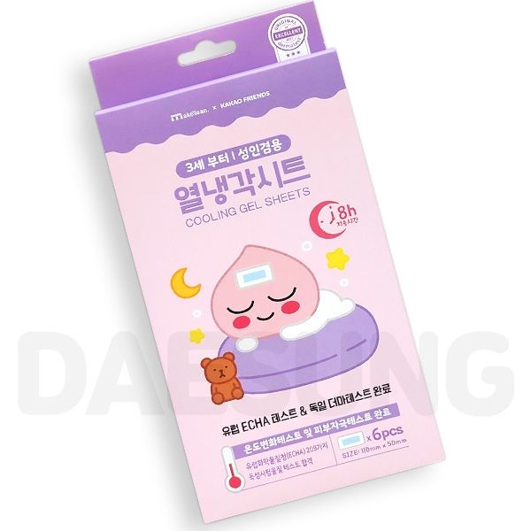 카카오프렌즈 열냉각시트 해열 패치 6매입 국산 어피치