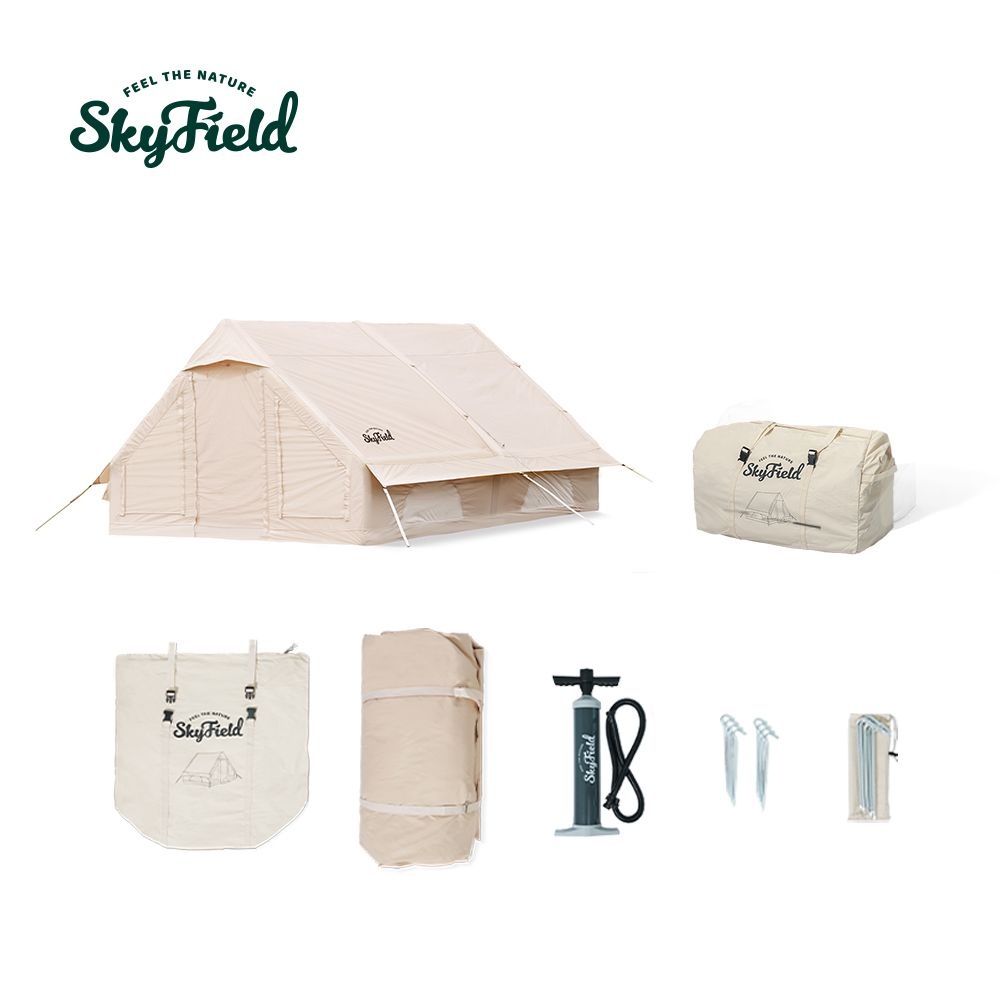 스카이필드 에어 하우스 12㎡ 면텐트 (SF-TE-051) / 감성 캠핑 그늘막 타프 방수 쉘터 글램핑 피크닉 면 장박