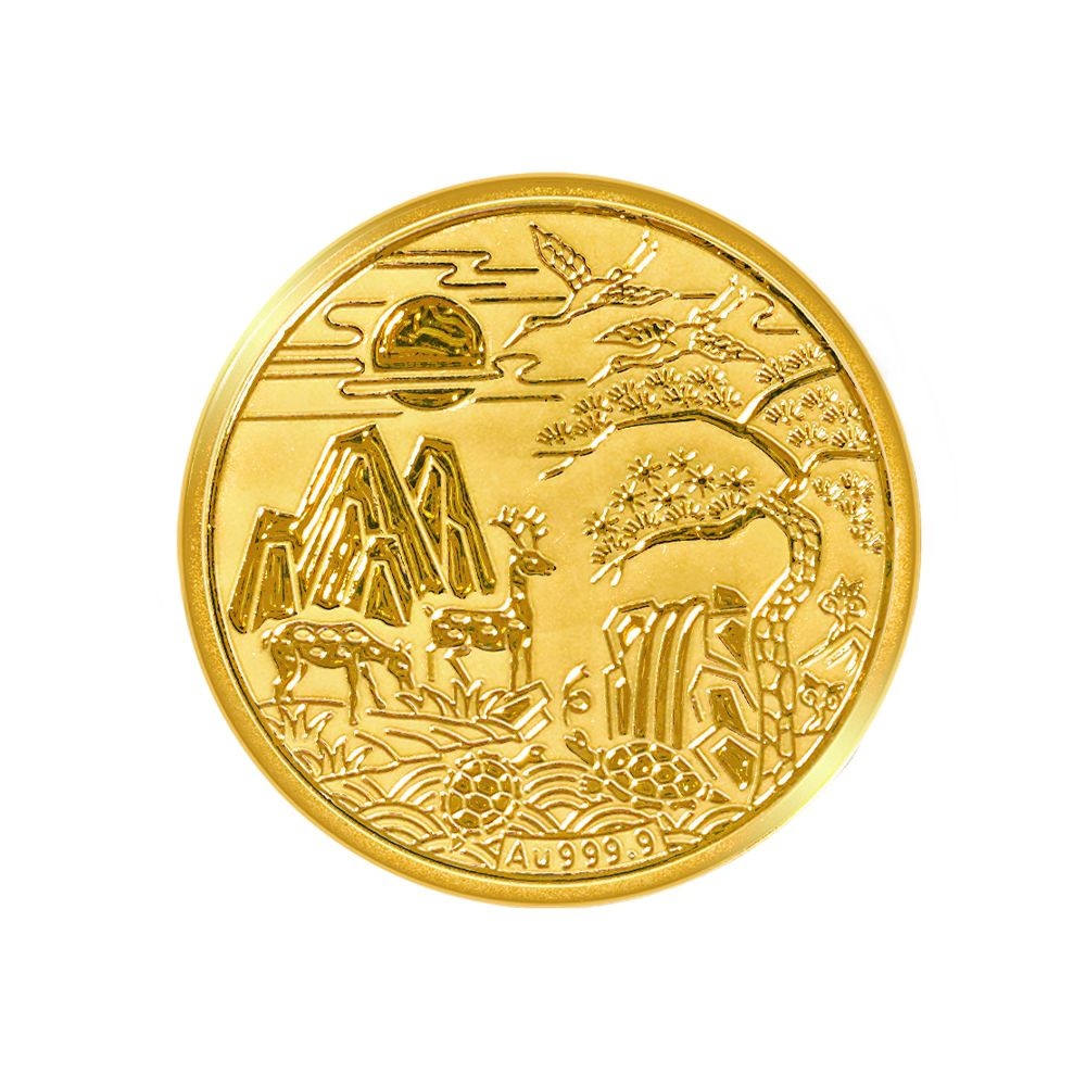 순금 골드바 행운 선물 십장생 코인 0.1g