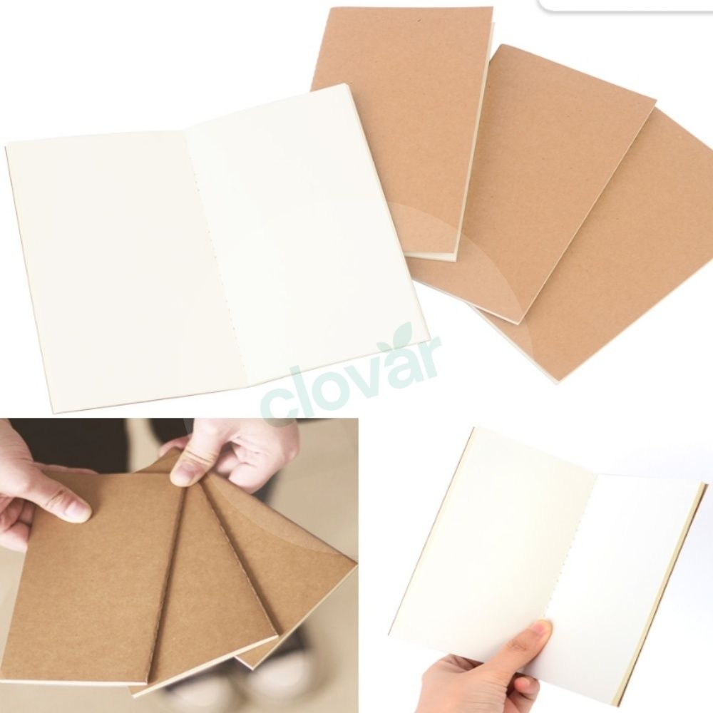 클로버잡화 포켓용 크라프트 무선 미니 노트 아날로그감성 모던노트 메모장