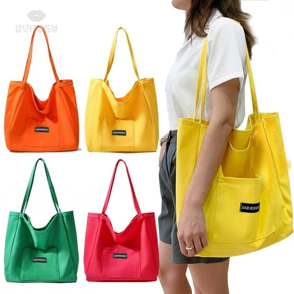 올쇼핑 베이스 대형 캔버스 에코백 나들이가방 빅 데일리백