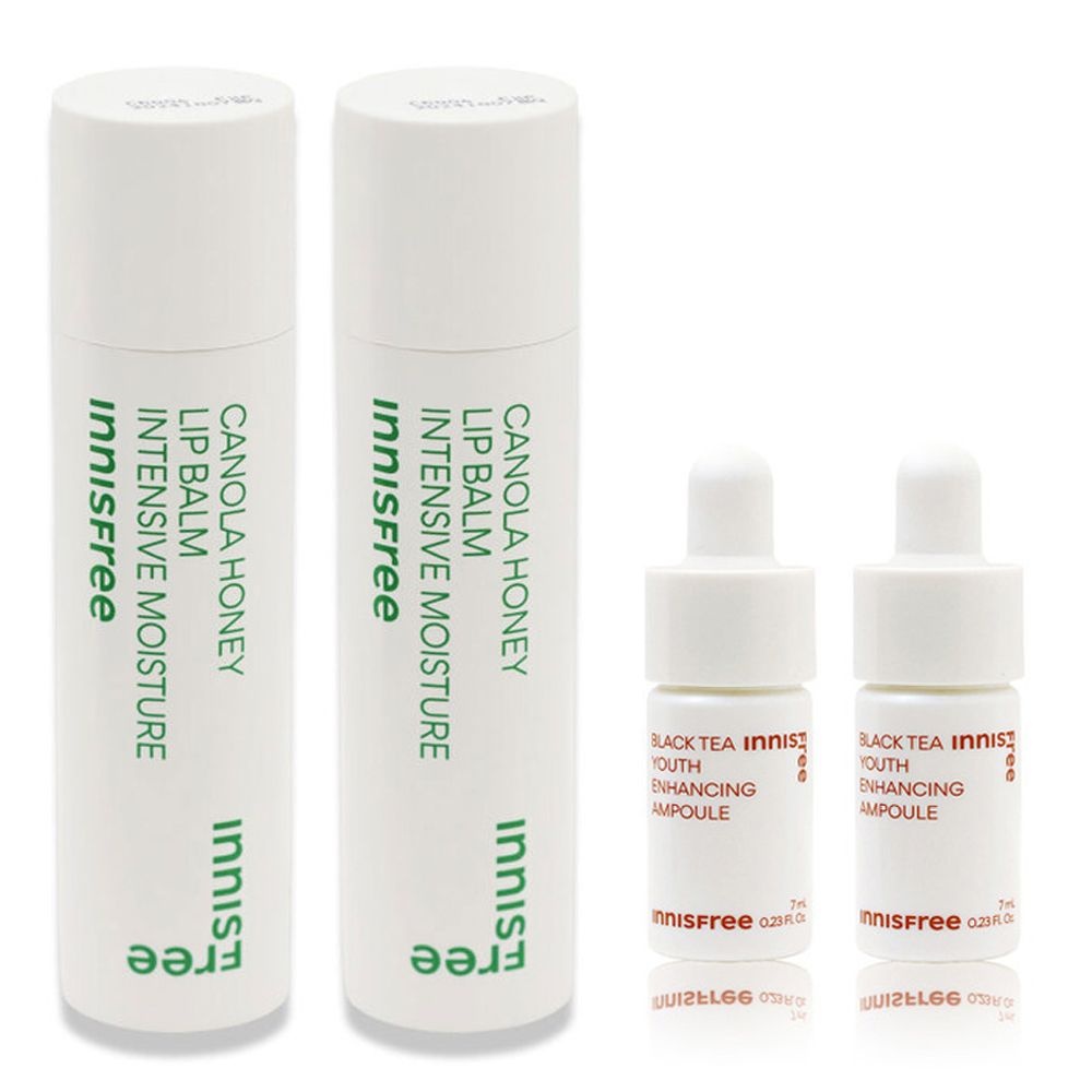 이니스프리 유채꿀 립밤-초보습 2개+(블랙티 앰플 7mlx2개증정)