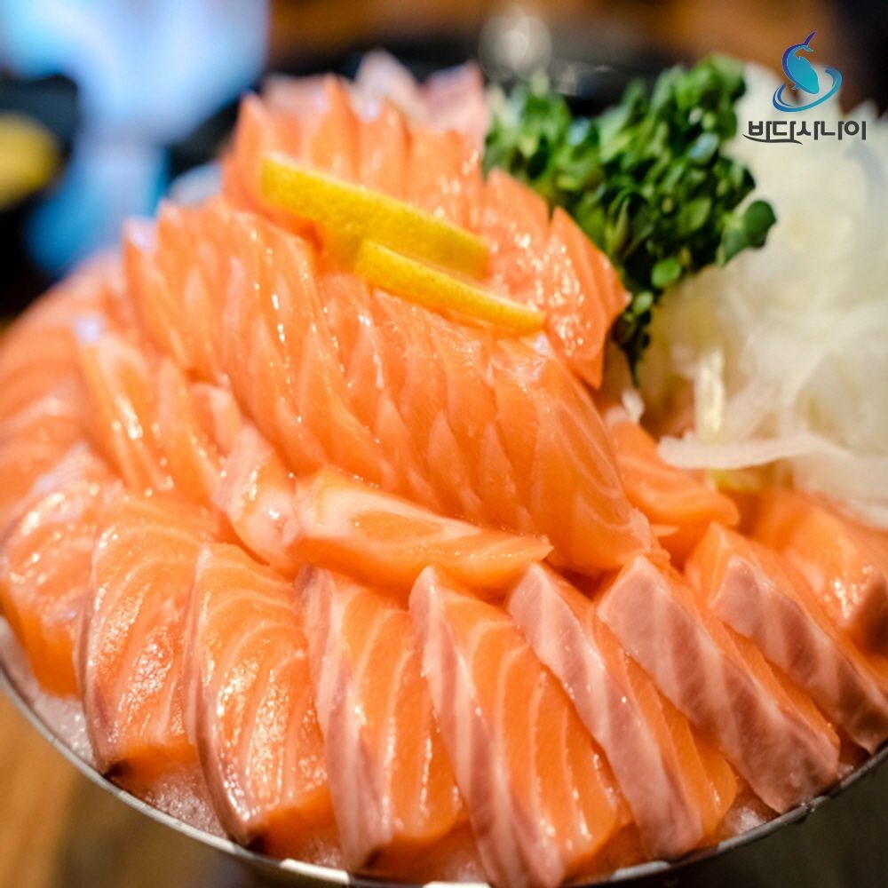 바다사나이 노르웨이 생연어 300g 500g 1kg 통살 딥스킨 연어회 필렛 스테이크//간장+와사비+해동지 무료증정