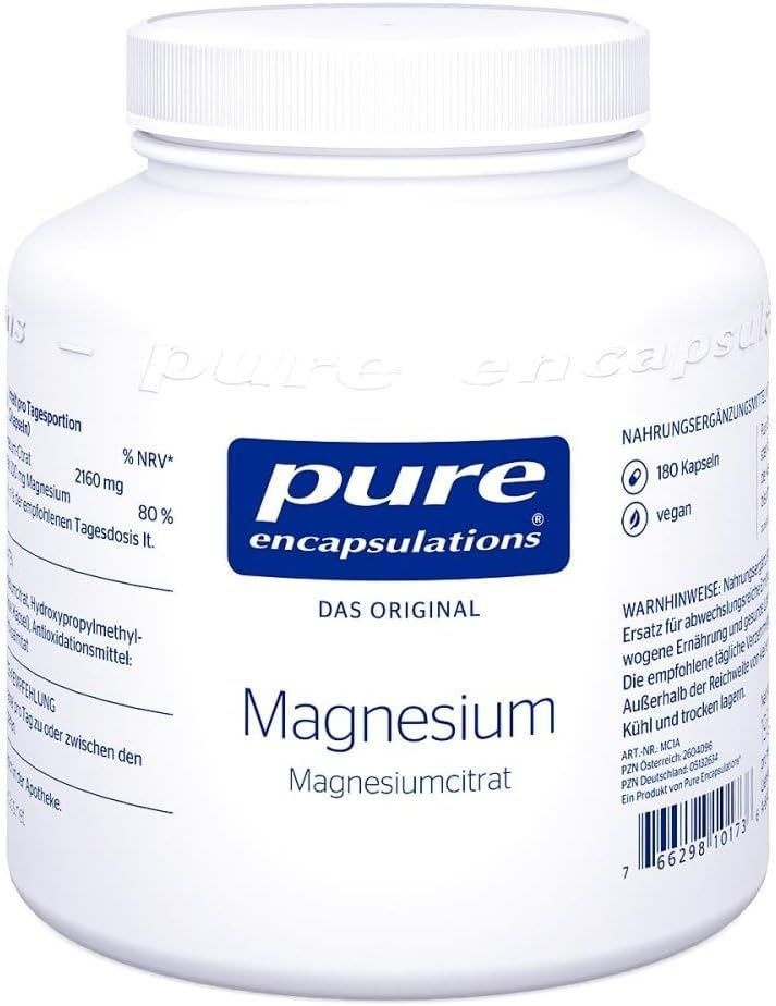 [해외] 독일 Pure Encapsulations 마그네슘 구연산 시트레이트 180 캡슐