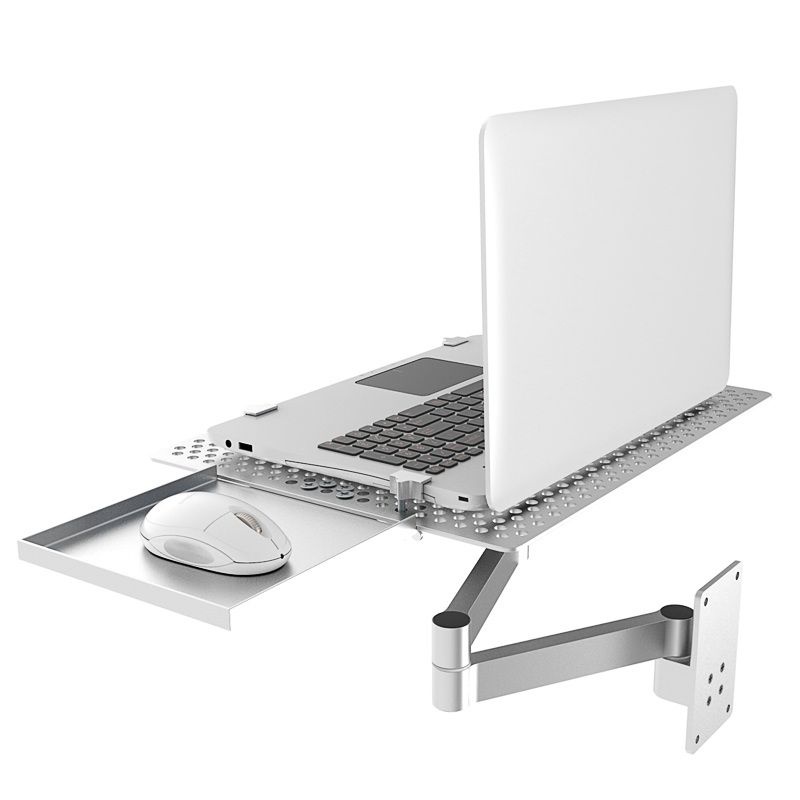 [해외] 회전 접이식 노트북 벽 거치대 마우스 홀더 포함 올인원