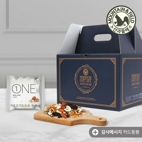 산과들에 데일리하루견과 원데이라이트100봉 선물세트 (요거트볼포함견과)