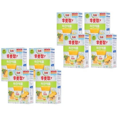 DOLE 후룻팝 62ml x 8 x 8 박스 - 파인애플팝 맛있는 간식 얼려먹는 주스 아이스바 홈카페 시원한 과즙음료
