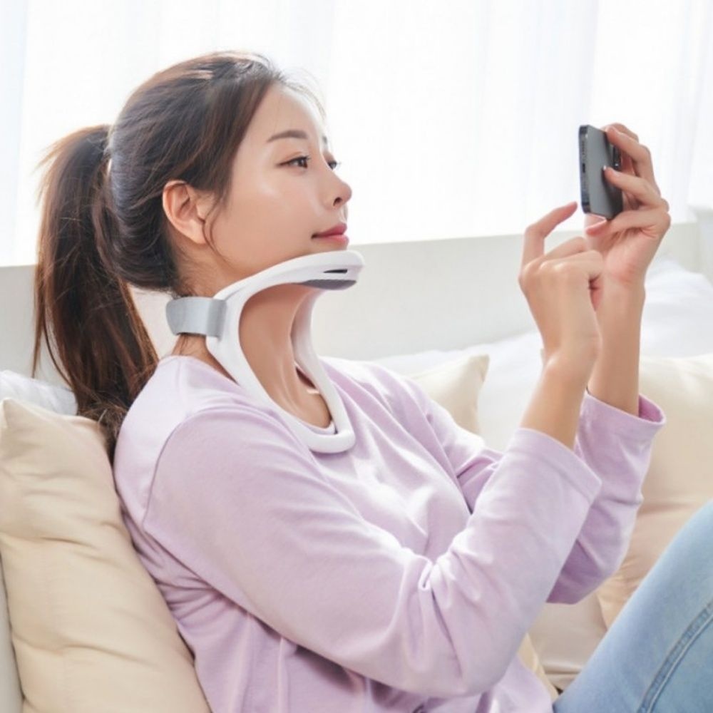 국산 바른자세 넥키퍼 시원한 목견인기 보호대 통풍 거북목 일자목 교정 디스크 통증