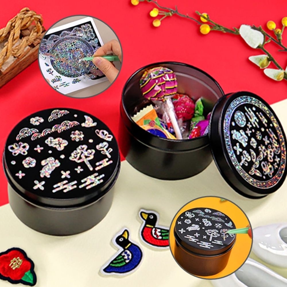 전통 자개 소품함 만들기 원형 나전칠기함 자개 장신구함 둥근 틴케이스 꾸미기