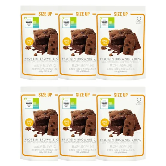 딜라이트 프로젝트 프로틴 브라우니칩 100g 6개 대용량