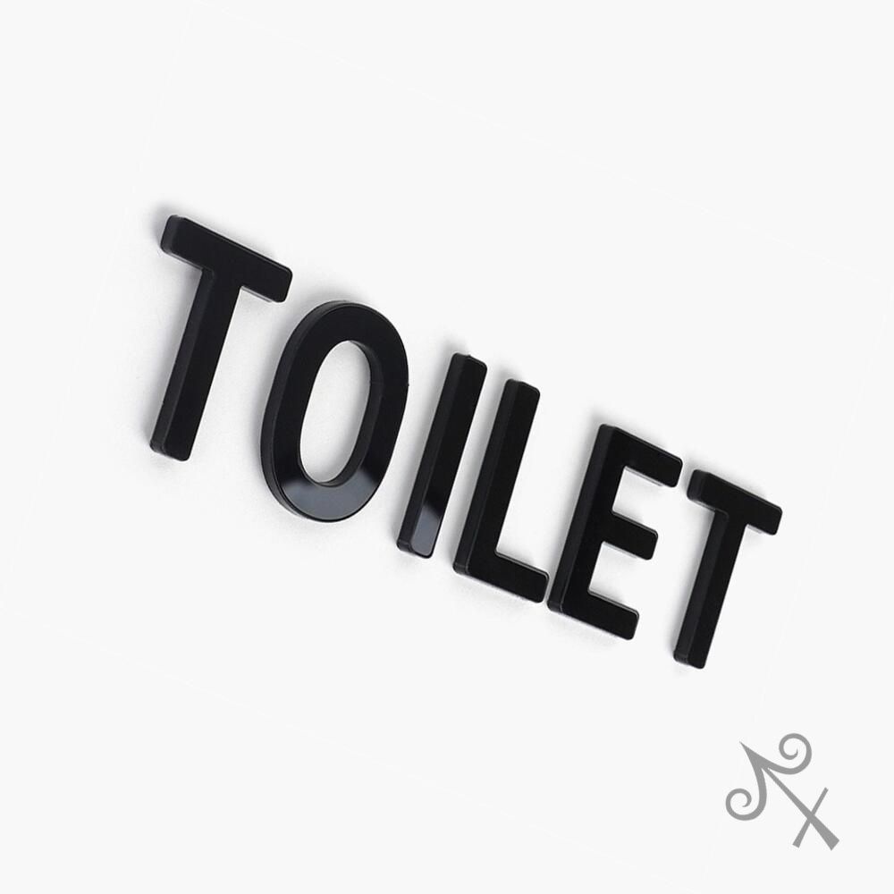 캔캔토토 부착식 TOILET 블랙 입체사인 입체문자 화장실문패 표지판스티커