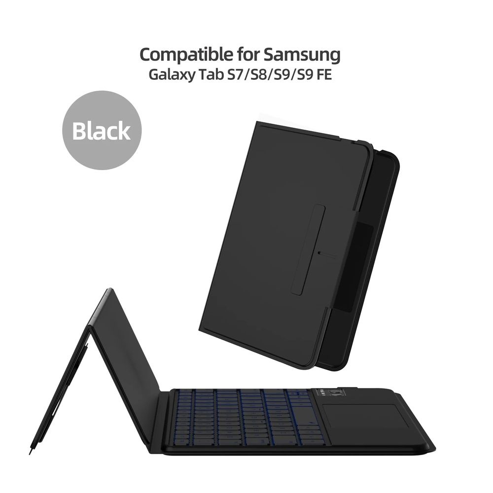 [해외] 구조독 매직 키보드 케이스, 펜 슬롯 포함, 삼성 갤럭시 탭 S7, S8, S9, S9FE, 블