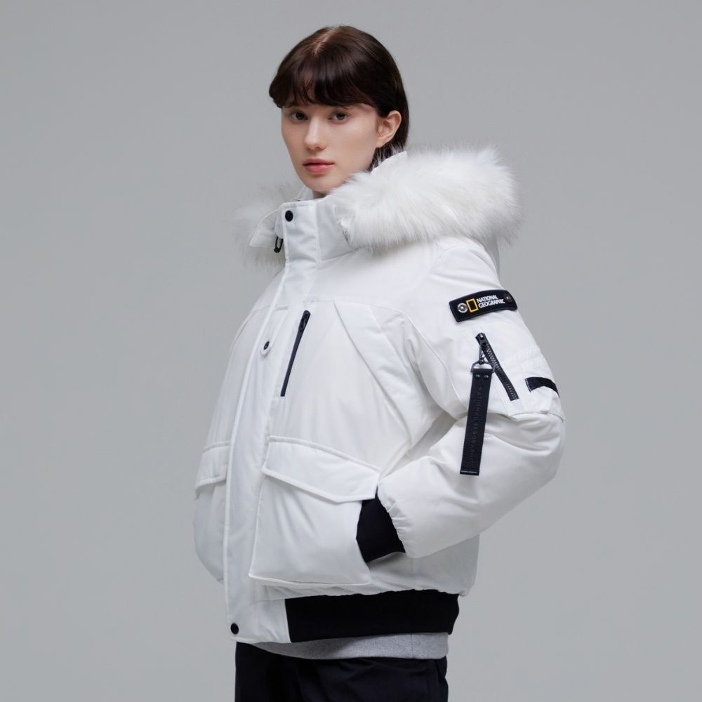 내셔널지오그래픽 N234WDW930 여성 타루가 퍼 트리밍 후디 다운 점퍼 IVORY [정상가 :369,000원 할인율 57%]