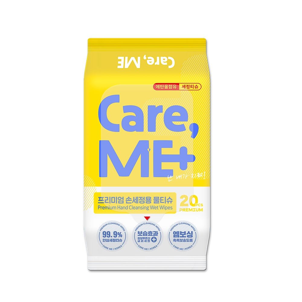 케어미 99.9%항균 손세정티슈 20매 휴대리필형 1팩