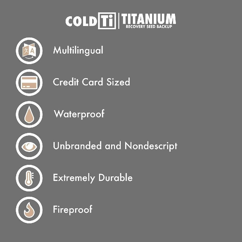 ColdTi 비트코인 암호화 시드 플레이트