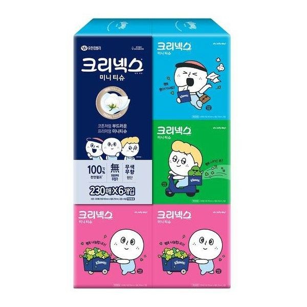 [롯데백화점] 유한킴벌리 크리넥스 디럭스 미니_카카오 230매X6개입