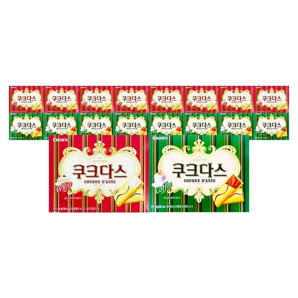 갓생쇼핑]크라운제과 쿠크다스화이트 128g x 9개+커피 128g x 9개