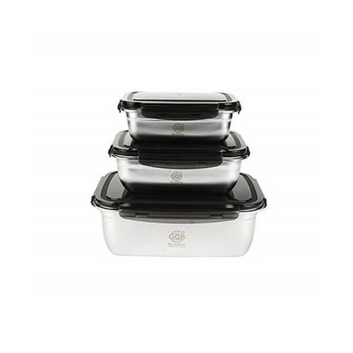 GGS 스테인레스 밀폐용기 직사각형 6PC 850ml/1800ml/3800ml