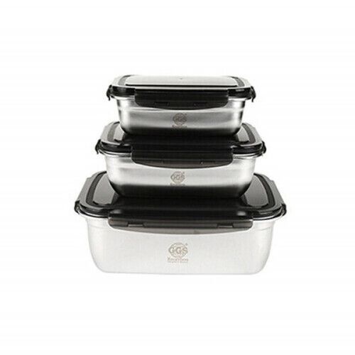 GGS 스테인레스 밀폐용기 직사각형 6PC 850ml/1800ml/3800ml
