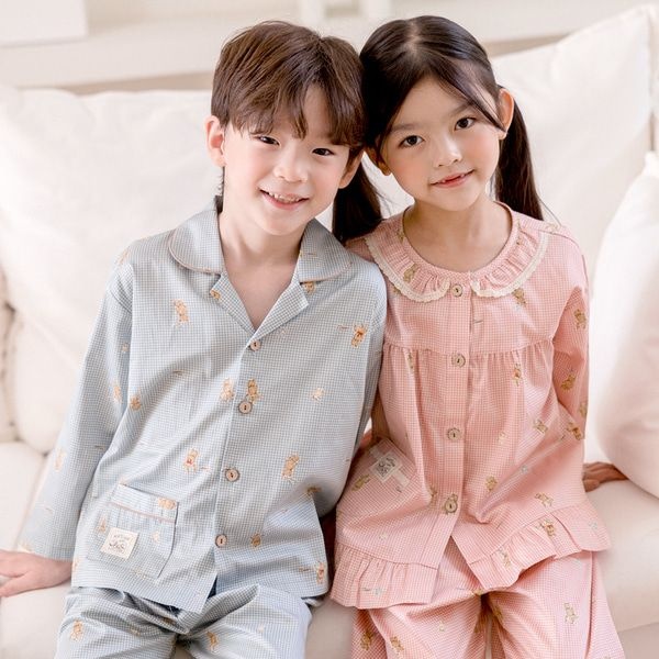 [보리보리/토토와모모]유아 아기 홈웨어 잠옷 주니어 아동 순면 아이 잠옷 여아 남아 애기 상하의 세트 M다우니(