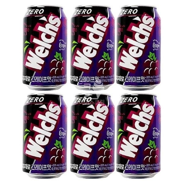 웰치 제로 그레이프맛 322ml 6개