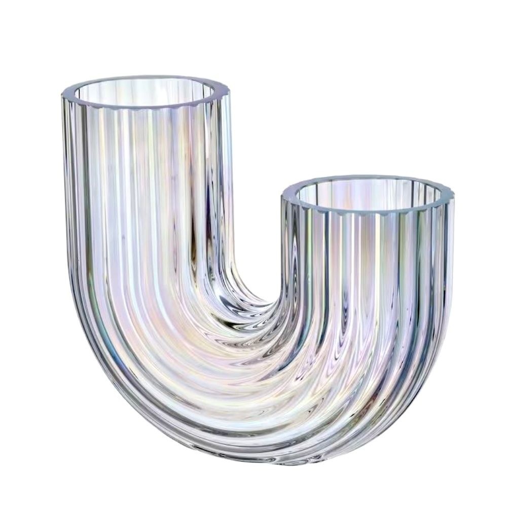 이케아 꽃병 레펠비에르크 12 cm U형 오로라 무지개 유리 화병